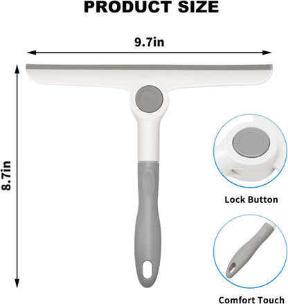 Window Squeegee for Glass Doors，All-Purpose 9.7” Window Cleaning Squeegee, Handheld for Windows, Car Windshields & More，Grey (9.7" Window Squeegee)