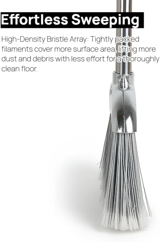 Indoor Soft Bristles Sweeping Broom,Long Handle Kitchen Angle Broom for Floor Cleaning Home Office Hardwood