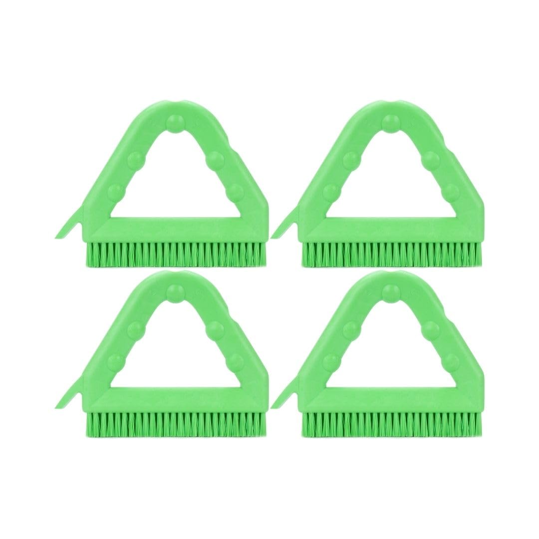 SPARTA Plastic Commercial Grout Brush, Triangle-Shaped Scrub Brush with Scraper and Two Threaded Holes for Attaching Handle (Sold Separately), 9 x 7 x 7 Inches, Gray