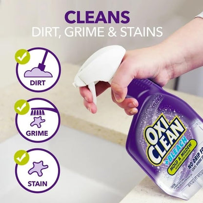 OxiClean plus Bleach, No Drip Foam, Mold & Mildew Bathroom Stain Remover 30 fl oz. 2 Pack