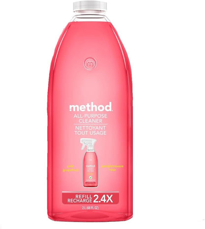 Method All-Purpose Cleaner, Pink Grapefruit, Perfect for Most Counters, Tiles, Stone, and More, 28 oz spray bottle