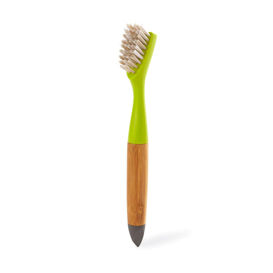 Full Circle Micro Manager, Deep Cleaning Brush for Crevices, Shower, & Grout, Tough Bristles, Sustainable Bamboo Handle, Green
