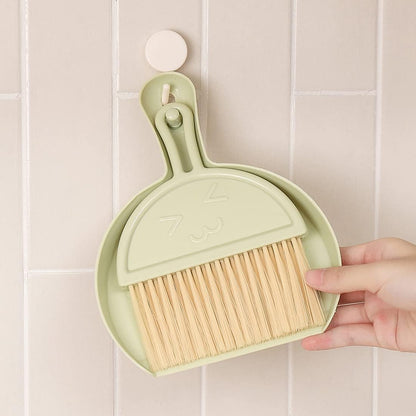 Mini Hand Brooms Small Dust Pan and Brush Set for Table, Desk, Countertop, Key Board, Cat, Dog and Other Pets (Green) (ENG547)
