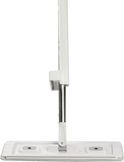 VEVOR Mop and Bucket with Wringer Set, Wet & Dry Use, Flat Mop and Bucket System with 3 Washable Microfiber Pads, Flat Mop with Stainless Steel Handle, Mop Bucket Set for Hardwood Tile Vinyl