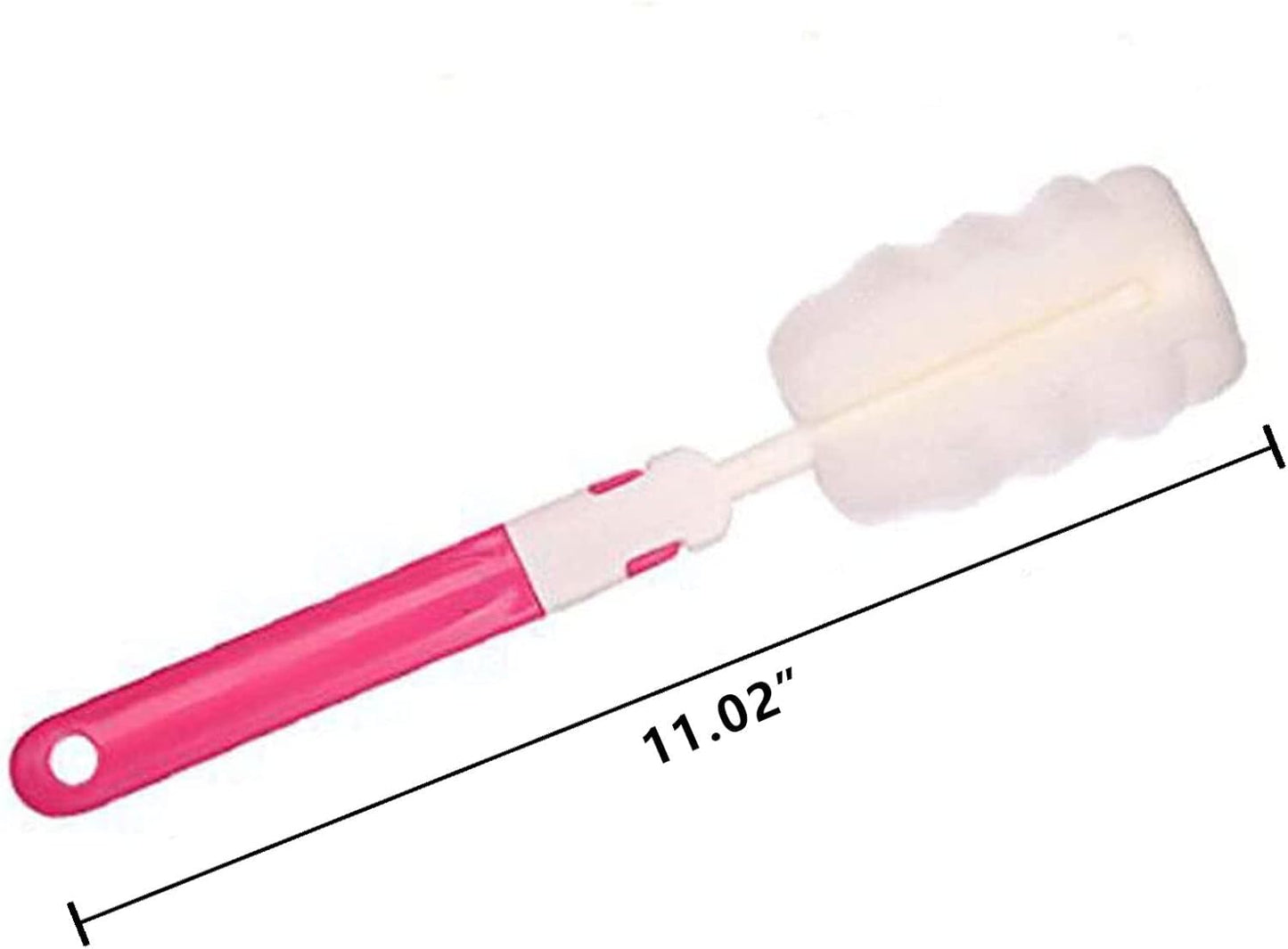 Bottle Brush Sponge Cup Brush Set with 4 Replacement Brush Head Portable Long Handle Water Bottle Cleaner Brush, for Baby Bottles Vacuum Flasks (4 Brushes + 4 Heads)