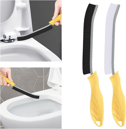 Toilet Brush, 4 Pcs Bathroom Cleaning Brush, Gap Scrub Brush with Hanging Hole, Multifunctional Hard Bristle Crevice Cleaning Brush, Cleaner Tools for Sinks, Tub, Shower, Tile, Toilet Seat (4, Black)