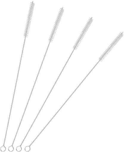 GFDesign Drinking Straw Cleaning Brushes Set 17" Extra Long 1/2" Extra Wide Pipe Tube Cleaner Nylon Bristles Stainless Steel Handle - 17" x 1/2" (12 mm) - Set of 4