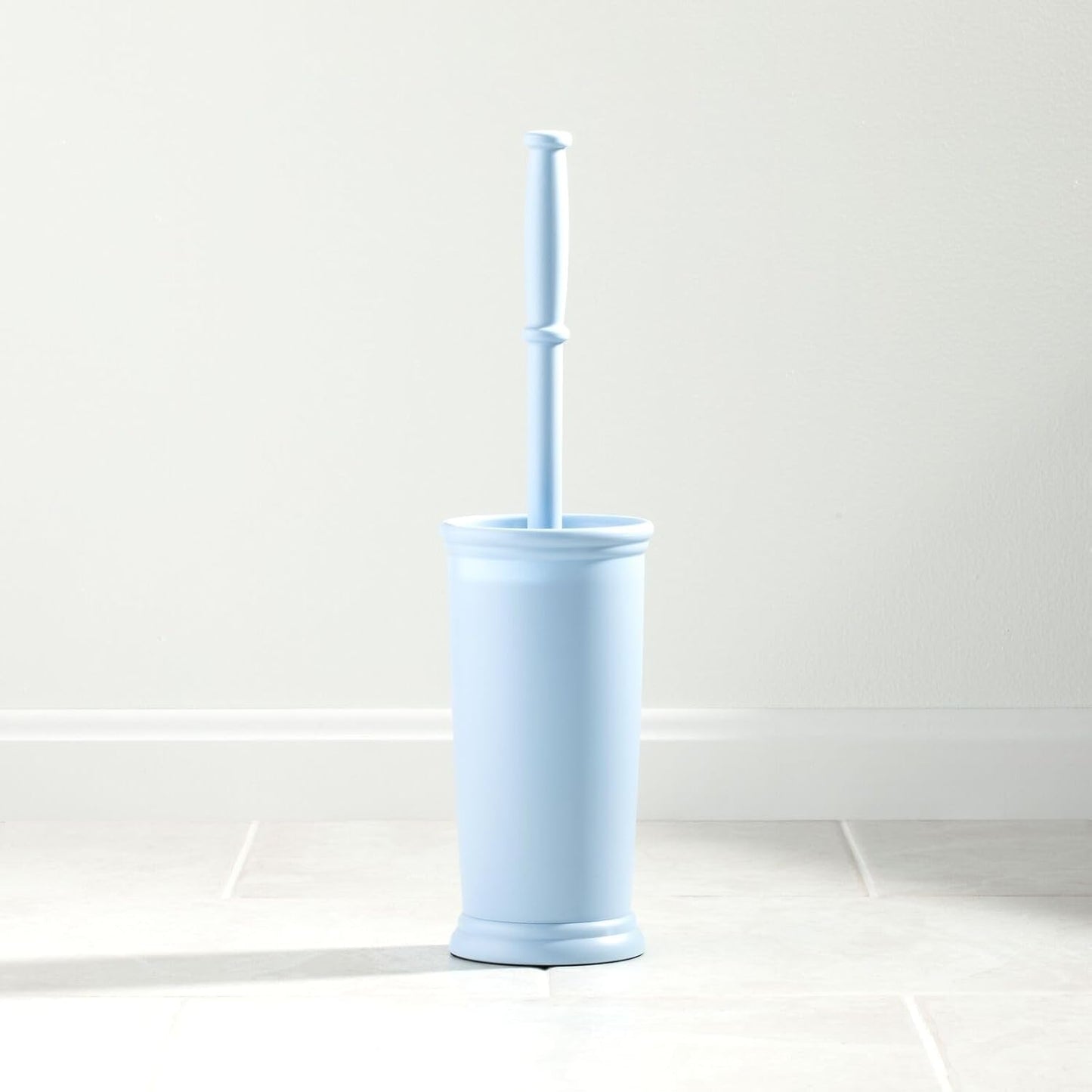 mDesign Metal Freestanding Slim Toilet Bowl Brush and Holder