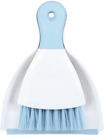 Small Hand Dust Pan and Brush - Small Broom and Dustpan Set, Mini Broom and Dustpan, Compact Dustpans and Brush for Home Cleaning, Sofa, Desk, Guinea Pig Cage, Cat Litter, etc. (Light Green)