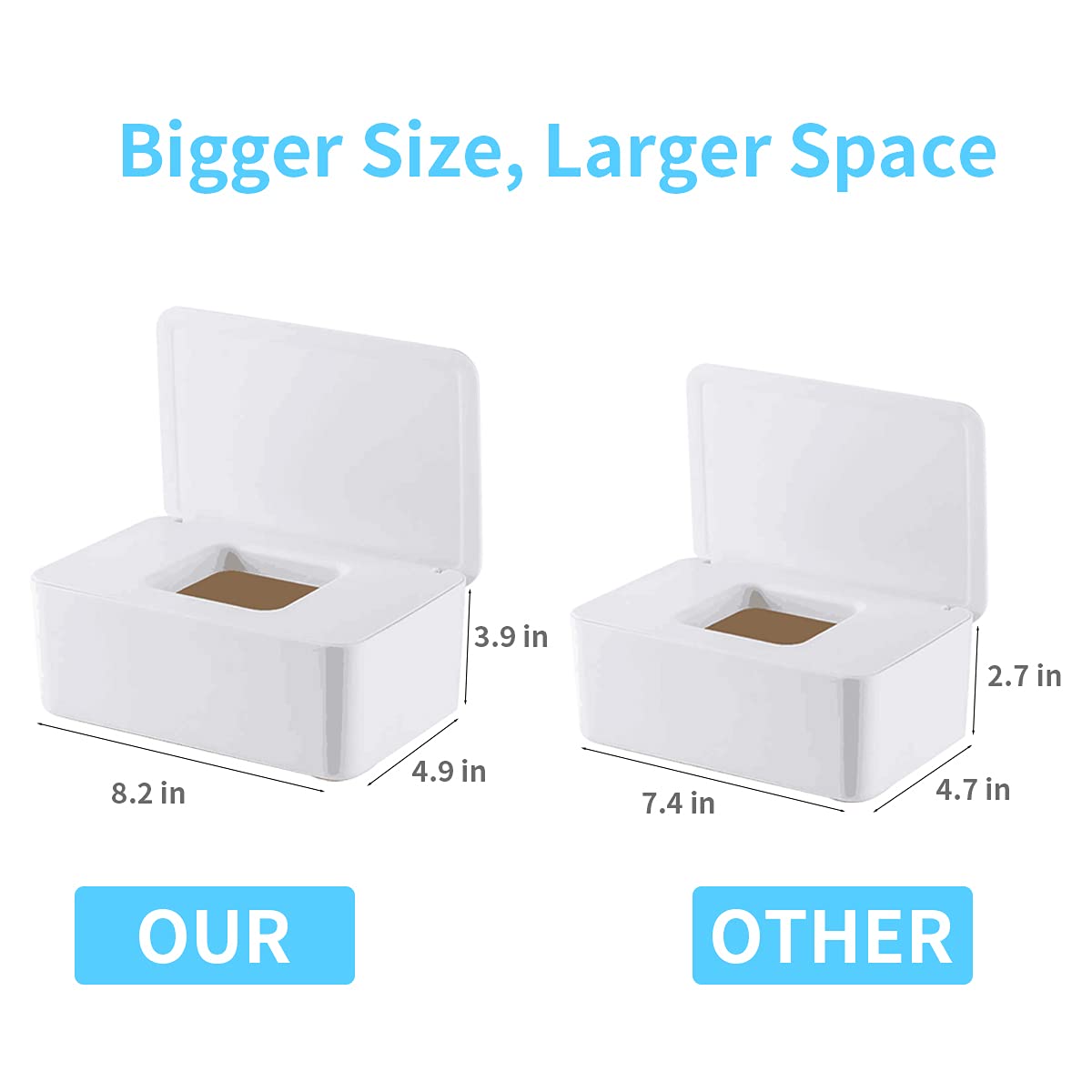 Moorfowl Baby Wipe Dispenser for Bathroom, Upgarde Design(8.2L x 4.9W x 3.9H inches), Minimalist Flushable Wipes Container for Home Car