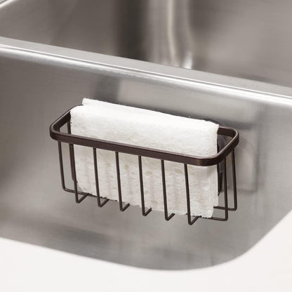 iDesign Stainless Steel Suction Sponge Holder, Kitchen Sink Sponge Caddy Organizer, 2-Pack, Polished