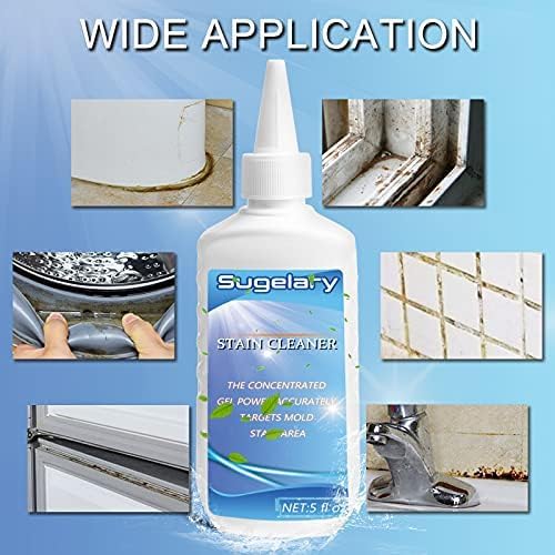 Sugelary Mold Stain Cleaning Gel, 5 Fl oz All-Purpose Household Cleaner Gel for Front Loader Seal, Bathroom Grout, Sink, Shower, Caulk, Washing Machine Cleaning Solution