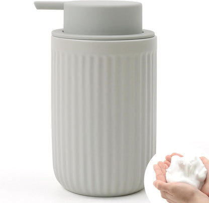 BosilunLife Dish Hand Soap Dispenser - Liquid Pump Soap Dispenser for Bathroom Decro 12oz Ceramic Kitchen Dish Dispenser with Rust-Proof Liquid Pump Modern Refillable Lotion Bottles