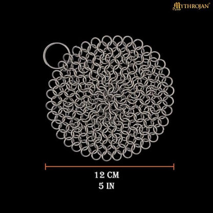 Chainmail Scrubber Cleaner 7.8" x 7.8" Premium 316L Stainless Steel Scrubber for Cast iron Pots,Pan, BBQ Grill, Wok and All Kitchenware Items - Stainless Steel