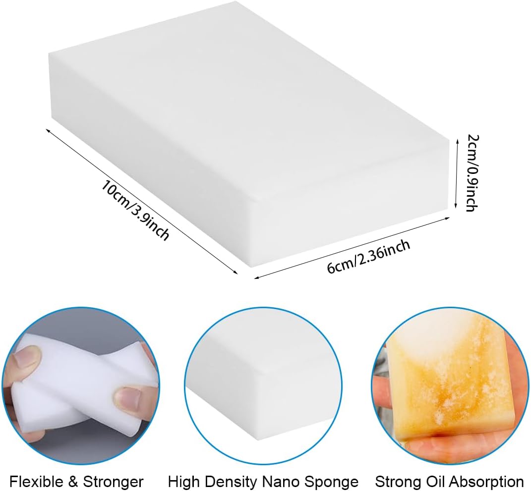 Magic Sponge Eraser Foam Cleaning Sponges 10PCS Multi-Functional Power Scrubber for Kitchen Dish Household Cleaning Bathroom Toilet Wall Cleaner