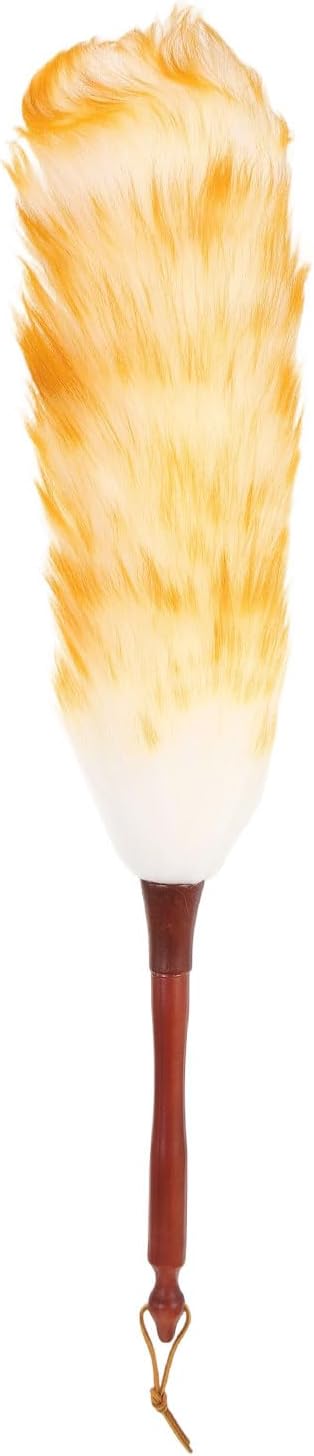 uxcell Wool Duster, 14.2" Natural Feather Cleaner Household Cleaning Duster with Solid Wooden Handle for Cleaning Fans Window Blinds Shelves Furniture, Pink