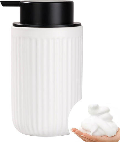 BosilunLife Dish Hand Soap Dispenser - Liquid Pump Soap Dispenser for Bathroom Decro 12oz Ceramic Kitchen Dish Dispenser with Rust-Proof Liquid Pump Modern Refillable Lotion Bottles