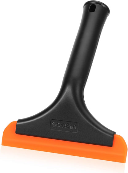 SetSail Shower Squeegee for Glass Doors Small Squeegee for Shower Glass Door Mini Silicone Squeegee for Car Window Cleaning 2 Packs, All Black