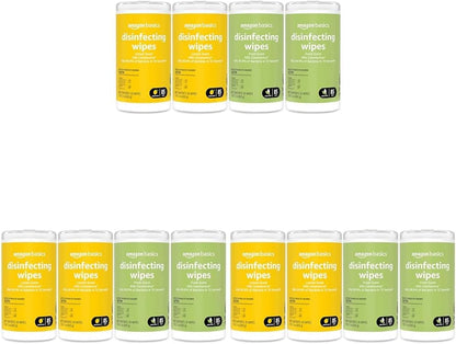 Amazon Basics Disinfecting Wipes, Lemon & Fresh Scent, Thick, Sanitizes/Cleans/Disinfects/Deodorizes, 340 Count (4 Packs of 85)