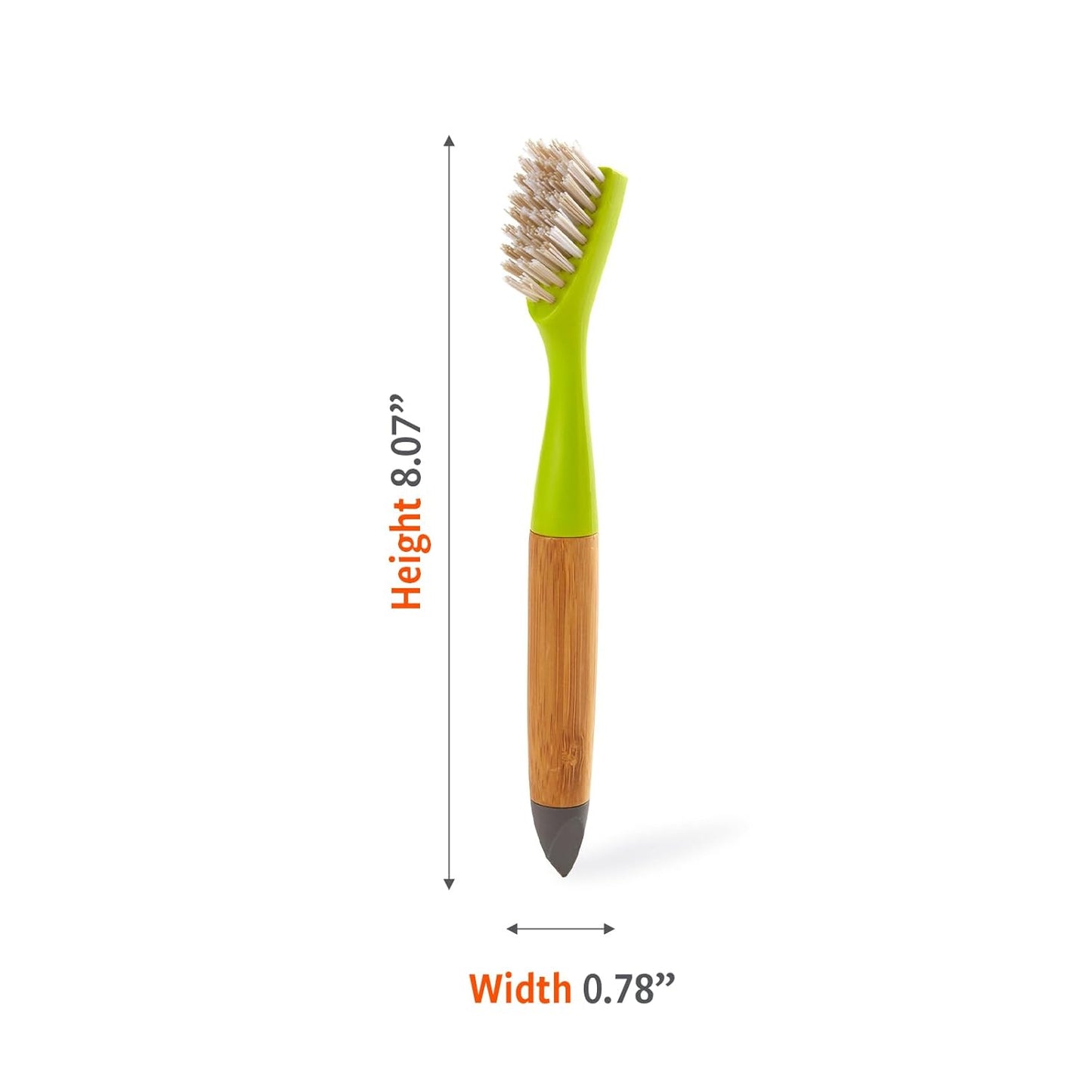 Full Circle Micro Manager, Deep Cleaning Brush for Crevices, Shower, & Grout, Tough Bristles, Sustainable Bamboo Handle, Green