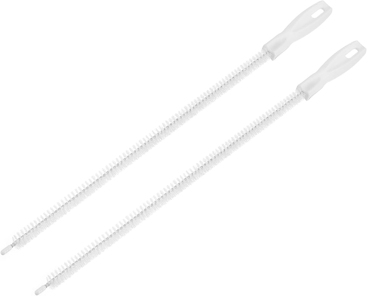 uxcell 2 Pcs Drain Cleaner Brush, 18.5 Inches Extra Long Stainless Steel & Nylon Pipe Cleaner Brush, White, Medium Firmness, For Kitchen Sink, Shower, Toilet, Floor Drains, Tubes