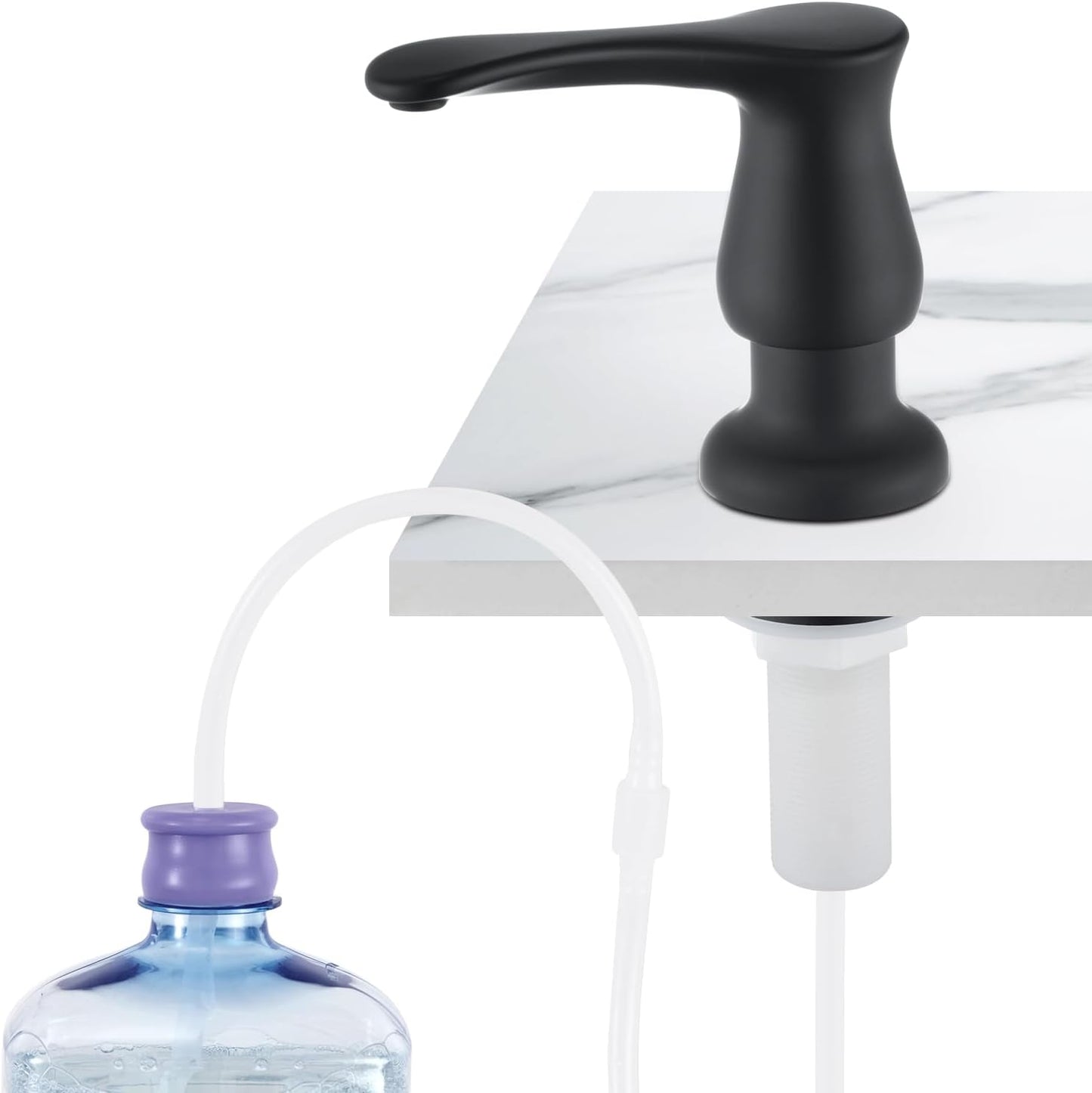 GAGALIFE Kitchen Sink Soap Dispenser Brushed Nickel, Under Sink Soap Dispenser with 40" Silicone Extension Tube Kit,Say Goodbye to Frequent Refills