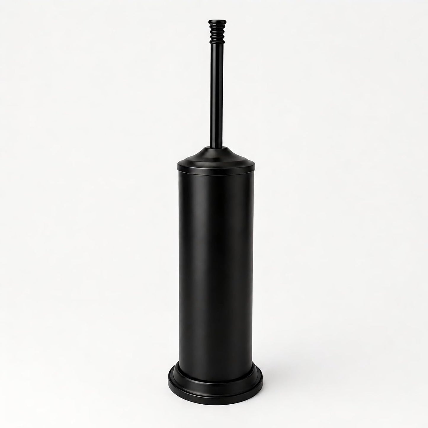 Black Toilet Brush and Holder Set，Extra Long Handled Toilet Bowl Brush and Holder，Stainless Steel Heavy Duty Toilet Brush for Bathroom,Deep Cleaning Modern Toilet Cleaner Slip Base