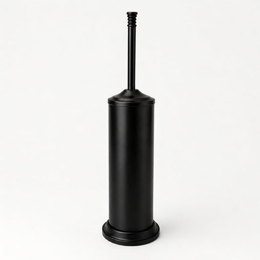 Black Toilet Brush and Holder Set，Extra Long Handled Toilet Bowl Brush and Holder，Stainless Steel Heavy Duty Toilet Brush for Bathroom,Deep Cleaning Modern Toilet Cleaner Slip Base