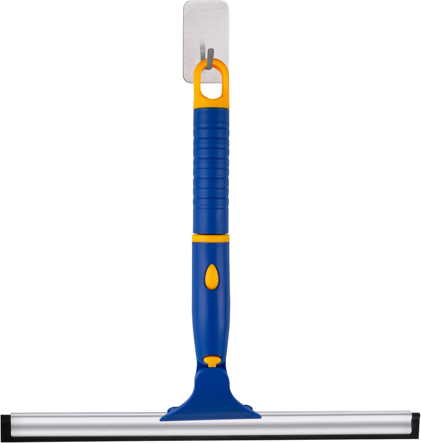 Swivel Shower Squeegee for Glass Doors, All-Purpose Anti-Slip Window Squeegee with 2 Blades, Window Cleaner Tool Bathroom Squeegee for Shower Doors, Tile Shower Walls，Mirrors,Car Windshields