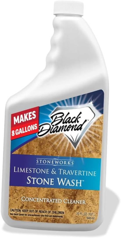 Black Diamond Stoneworks Natural Stone Cleaner - Limestone, Slate & Travertine Cleaner - Natural Stone Shower Cleaner for Marble - Concentrated PH Neutral Stone Floor Cleaner - 1-Gallon.