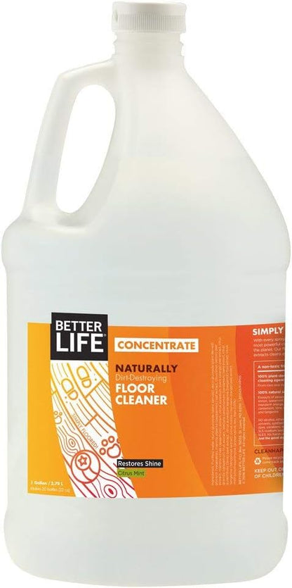 Better Life Floor Cleaner - Liquid Multipurpose Cleaner for Wood, Tile, Laminate, Vinyl, Bamboo - Hardwood Floor Cleaner for Mopping - Citrus Mint, 32 Fl Oz (Pack of 2)