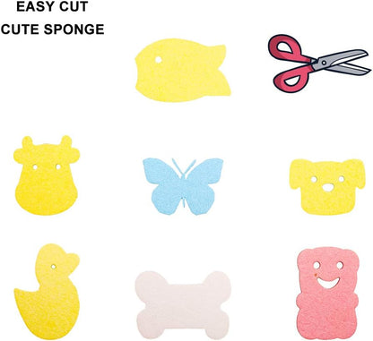 Cellulose Sponges,Heavy Duty Scrub Kitchen Sponge,Clean Tough Messes Without Scratching Sponges Kitchen,Pop Up Eco Sponges DIY Orange (6 Pack)