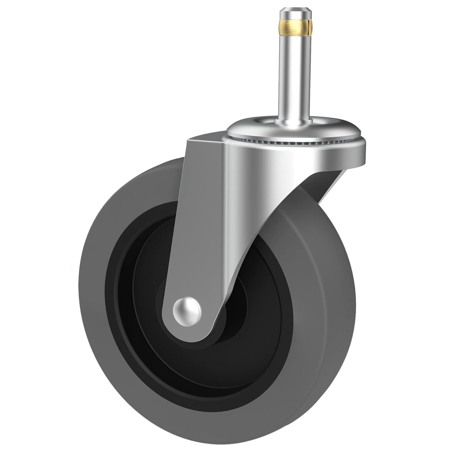 RILIDRI 3-Inch Swivel Stem Caster for Rubbermaid Mop Bucket Utility Cart, 7/16-Inch Stem Diameter Rubber Wheel Set of 4, Heavy Duty TPR Weber Grills Shop Vac Replacement Wheels