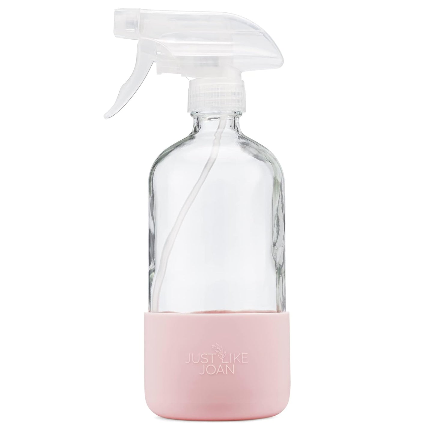 Clear Glass Spray Bottle with Silicone Sleeve for Cleaning Solutions, Essential Oils, Plants, Vinegar - 16 oz, Refillable, Food Safe (2-PACK: Rich Black & Ocean Turquoise)