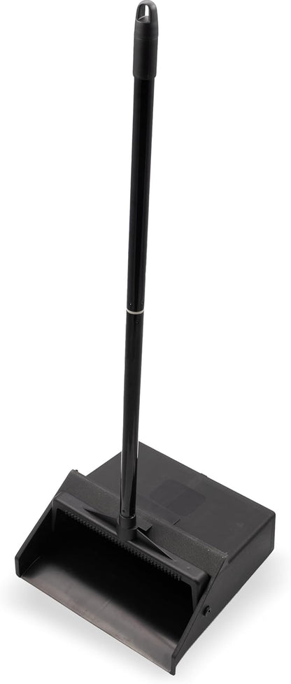 Carlisle FoodService Products Duo-Pan Upright Dust Pan and Broom Set, Essential Cleaning Tools for Home and Commercial Use, 36" Handle, 1 Count, Black