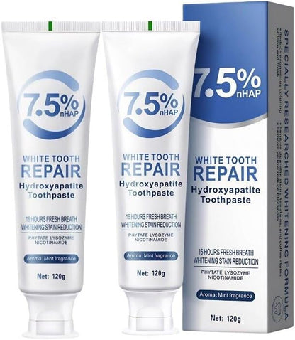 Hydroxyapatite Toothpaste Enamel Protection and Tooth Strengthening Repair Fluoride-Free for Reduce Tooth Sensitivity White Teeth Mint Fragrance Fresh BreathGentle and Effective Formula