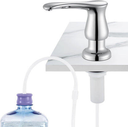 GAGALIFE Kitchen Sink Soap Dispenser Brushed Nickel, Under Sink Soap Dispenser with 40" Silicone Extension Tube Kit,Say Goodbye to Frequent Refills