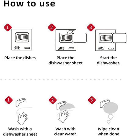 Dishwasher Detergent Sheets, Unscented Dishwashing Detergent, Dishwasher Pods Alternative, Double Cleaning Formula, Condensed, Concentrated, Large Size, 60 Loads Count, 30 Sheets, White