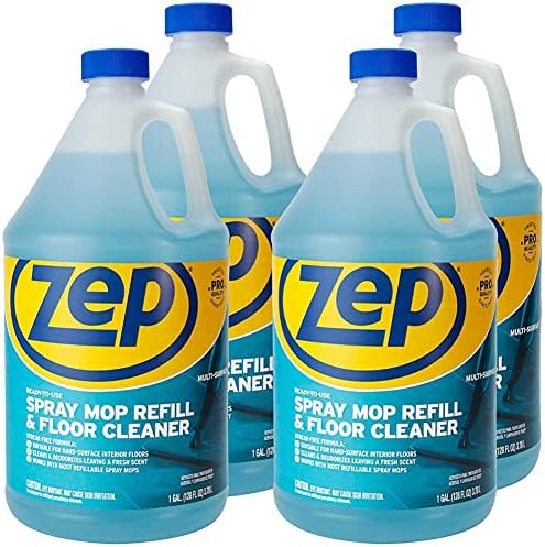 Zep Spray Mop Refill and Floor Cleaner - 1 Gallon (Case of 2) ECZUMSF1282 - Professional Grade Versatile Multi Surface Fresh Scent Cleaner and Deodorizer