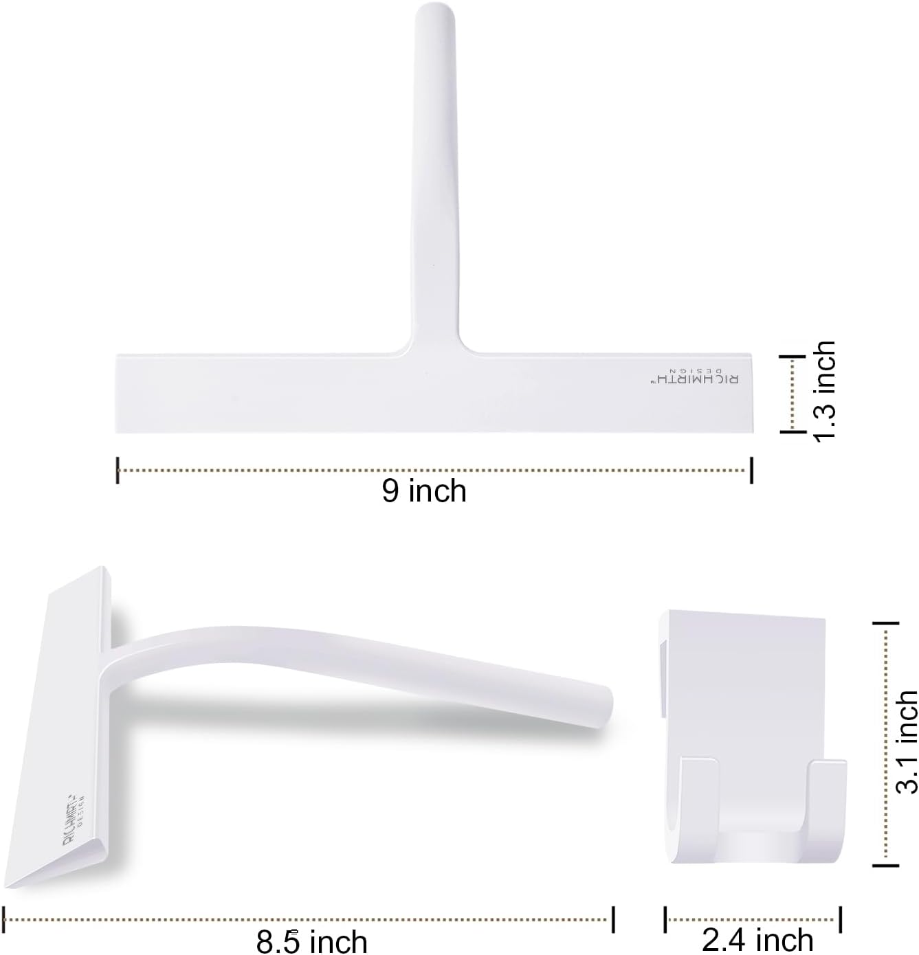 Shower Squeegee for Glass Doors, RICHMIRTH 11" Inch Width Silicone Rubber Blade Squeegee Window Cleaner Tool Squeegee for Shower Glass Doors Bathroom
