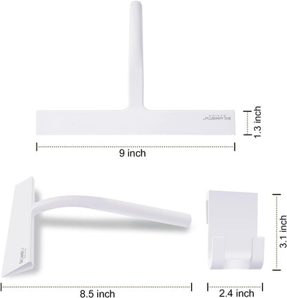 Shower Squeegee for Glass Doors, RICHMIRTH 11" Inch Width Silicone Rubber Blade Squeegee Window Cleaner Tool Squeegee for Shower Glass Doors Bathroom