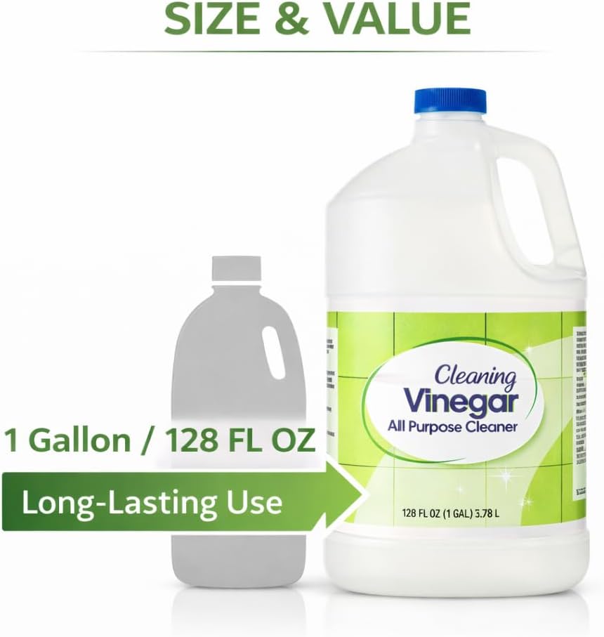 Cleaning Vinegar 128 fl oz – Multi-Purpose Liquid for Household Cleaning, Surface Care, Odor Neutralizing, and Everyday Use, Large Bottle for Home