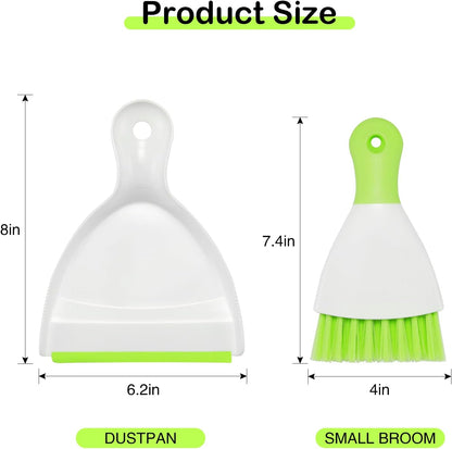 NACENA Mini Dustpan and Brush Set 2 Pack, Small Broom and Dustpan Set Dust Pan and Mini Hand Broom Dustpan and Broom Combo Compact for Home Table Keyboards Sofa Kitchen, Blue