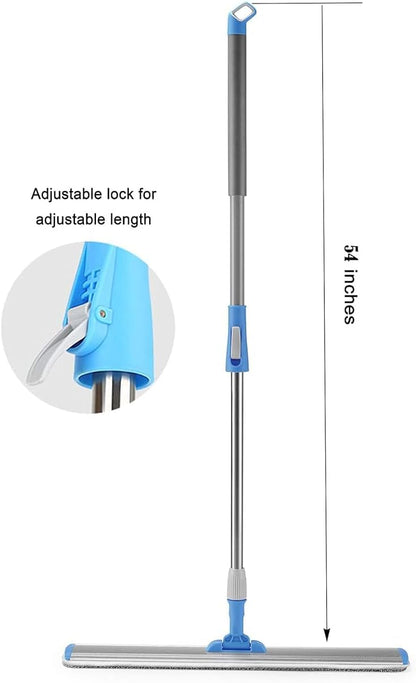 2-in-1 Microfiber Mop for Wet & Dry Use, 15-Inch with 4 Washable Pads, Adjustable Handle for Effortless Deep Cleaning and Floor Protection