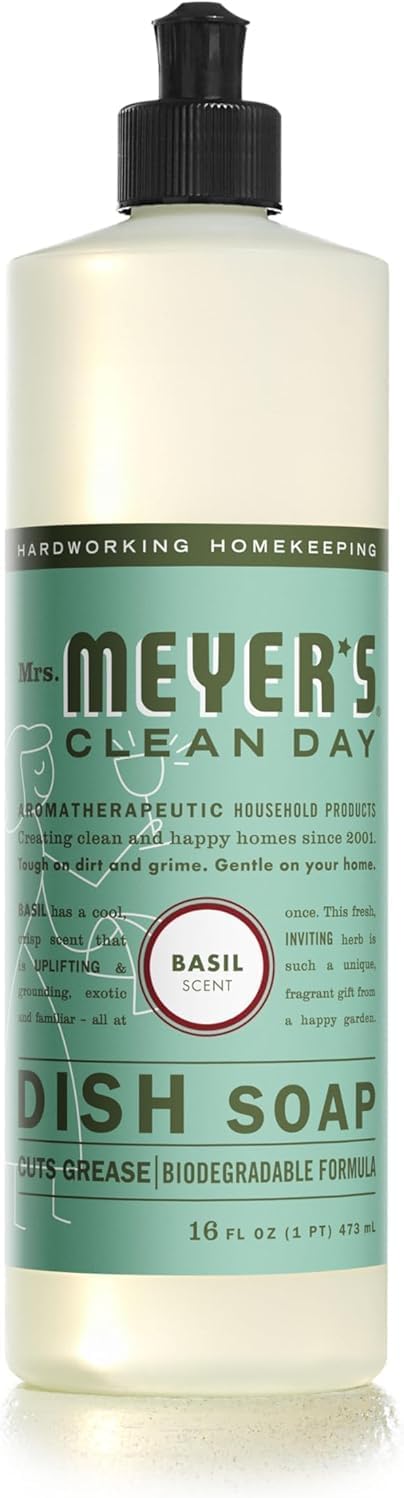MRS. MEYER'S CLEAN DAY Liquid Dish Soap, Basil, 16 fl. oz