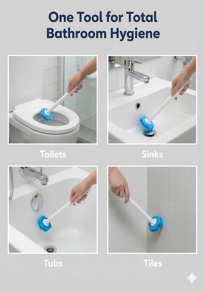 Disposable Toilet Brush for Bathroom Cleaning, Toilet Brush and Holder Set, Deep Cleaning Toilet Bowl Cleaner with Replaceable Heads, Hygienic Storage Design (White -Full Set with 24 Refills)