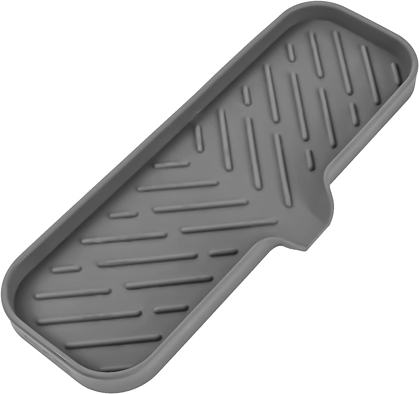 MicoYang Silicone Bathroom Soap Dishes with Drain Spout-Bathroom and Kitchen Sink Organizer,Sponge Holder,Dish Soap Tray,Perfect for Dispenser,Scrubber,Bottle,Cup on Sink or Counter-Black 4.9"×3.2"