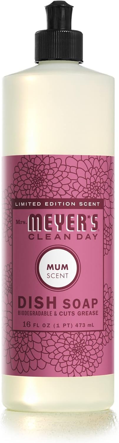 MRS. MEYER'S CLEAN DAY Liquid Dish Soap, Cruelty Free Formula, Lavender Scent, 16 oz