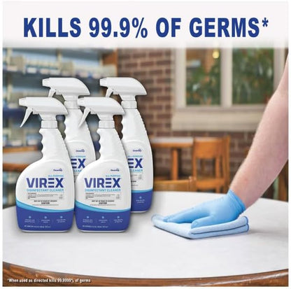 VIREX Diversey CBD540540 All Purpose Disinfectant Cleaner, For Home & Commercial Use, Kills 99.9% of Germs, Multi-Surface, Lemon Scent, Capped Ready-to-Use Spray, 32-Ounce