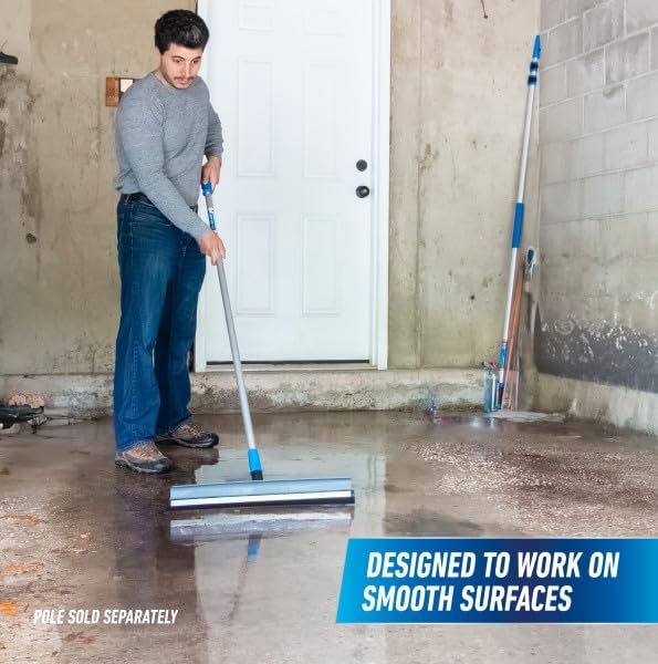 Unger - 961350 Professional AquaFlex Uneven Surface Floor Squeegee with Splash Guard, 22"